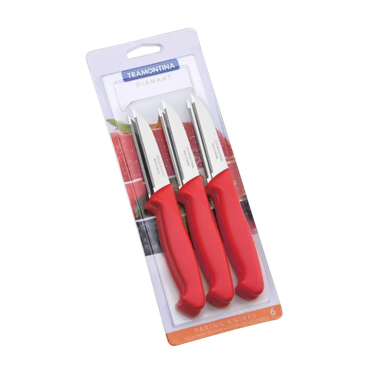 6 PC PARING KNIFE SET RED