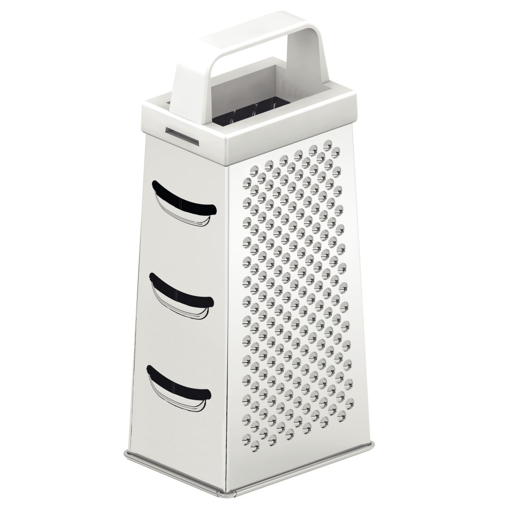 Tramontina Utilità 4-Sided Stainless-Steel Grater with White ABS Handle