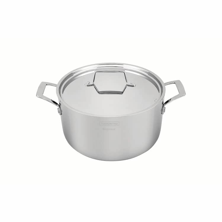 Tramontina Grano 24 cm 5,8 L stainless steel deep casserole dish with tri-ply body, lid and handles