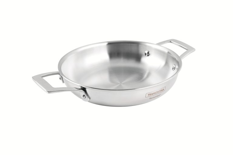 Tramontina Grano Double-Handled Stainless-Steel Frying Pan with Triple-Layer Body, 26 cm Without Packaging